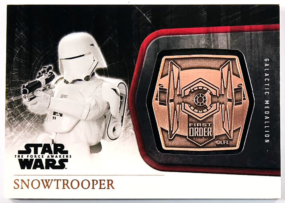Star Wars The Force Awakens #M-59 SNOWTROOPER MEDALLION CARD, See Pics!